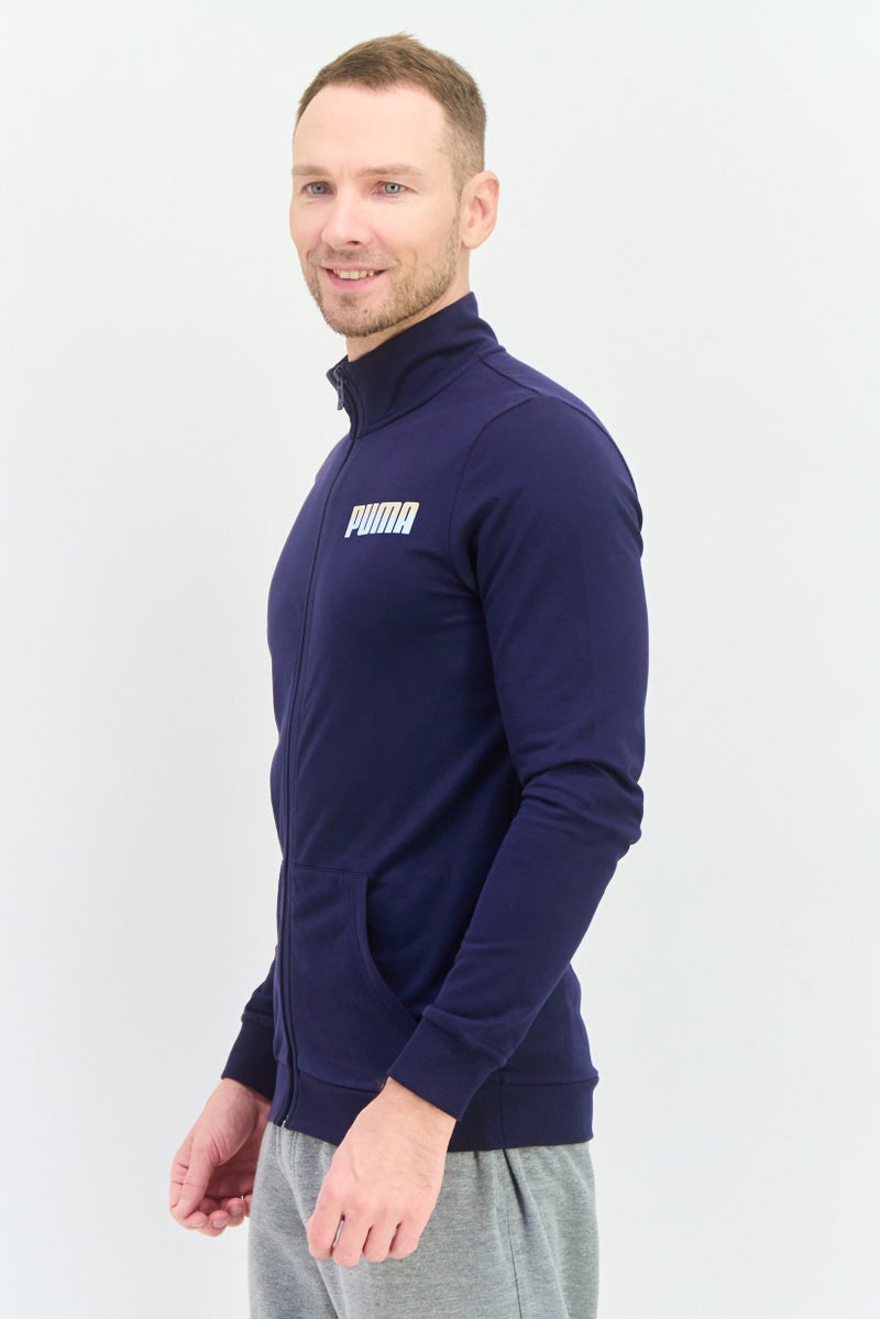 PUMA Men Slim Fit Long Sleeve Outdoor Sweatshirt, Navy - Image 4